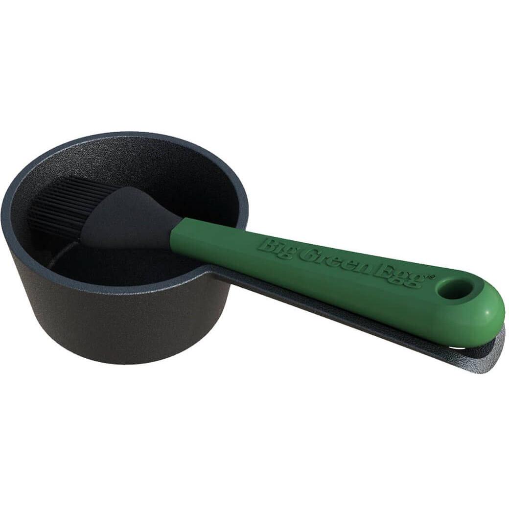 Big Green Egg Cast Iron Sauce Pot with Basting Brush 117663 IMAGE 1