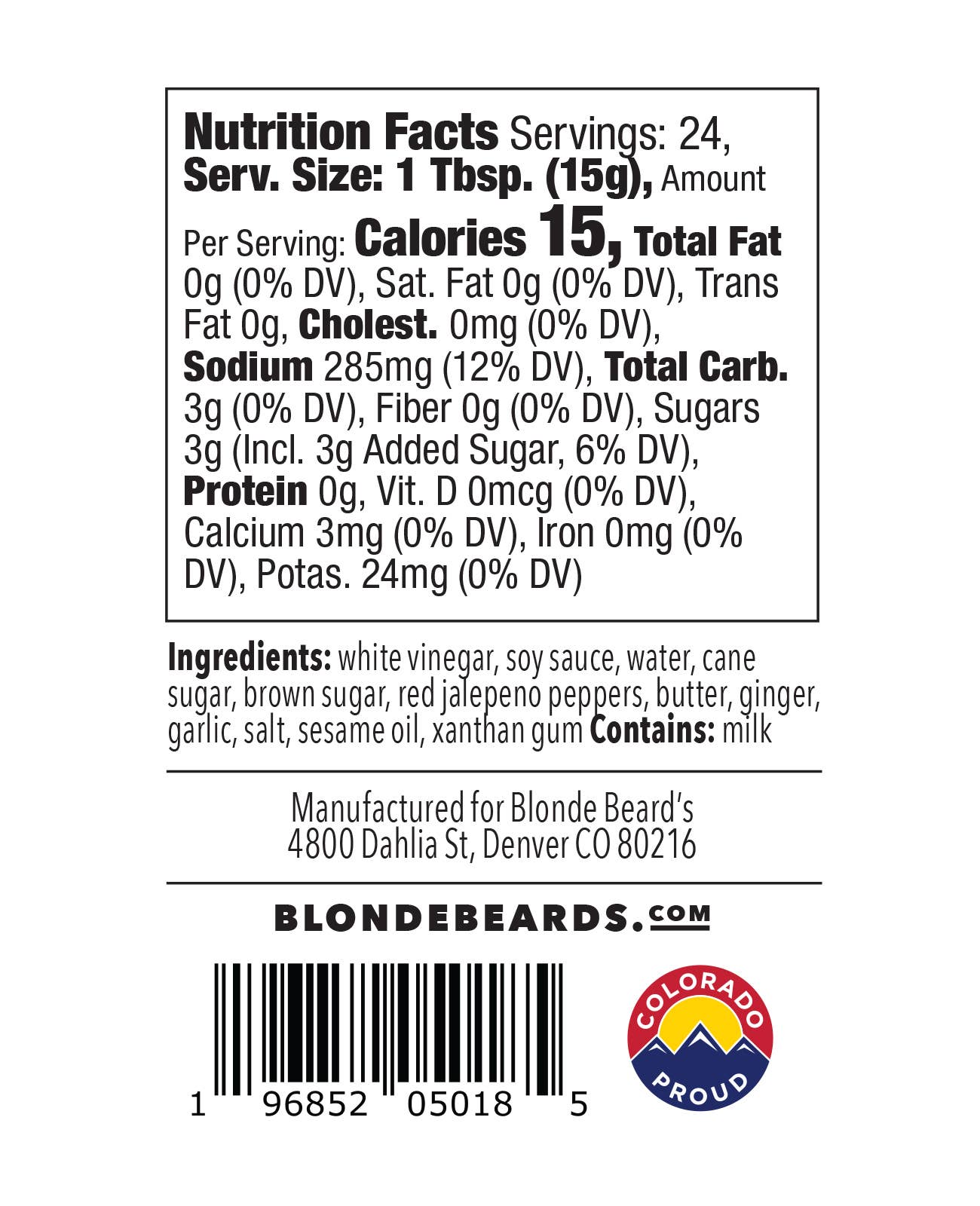Blonde Beard's - Dojo Asian Wing Sauce 8oz