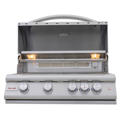 Blaze 32-Inch 4-Burner Premium LTE+ NG Grill with Rear Burner and Built-in Lighting System