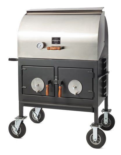 Pitts & Spitts Adjustable Charcoal Grill (Roll Top)