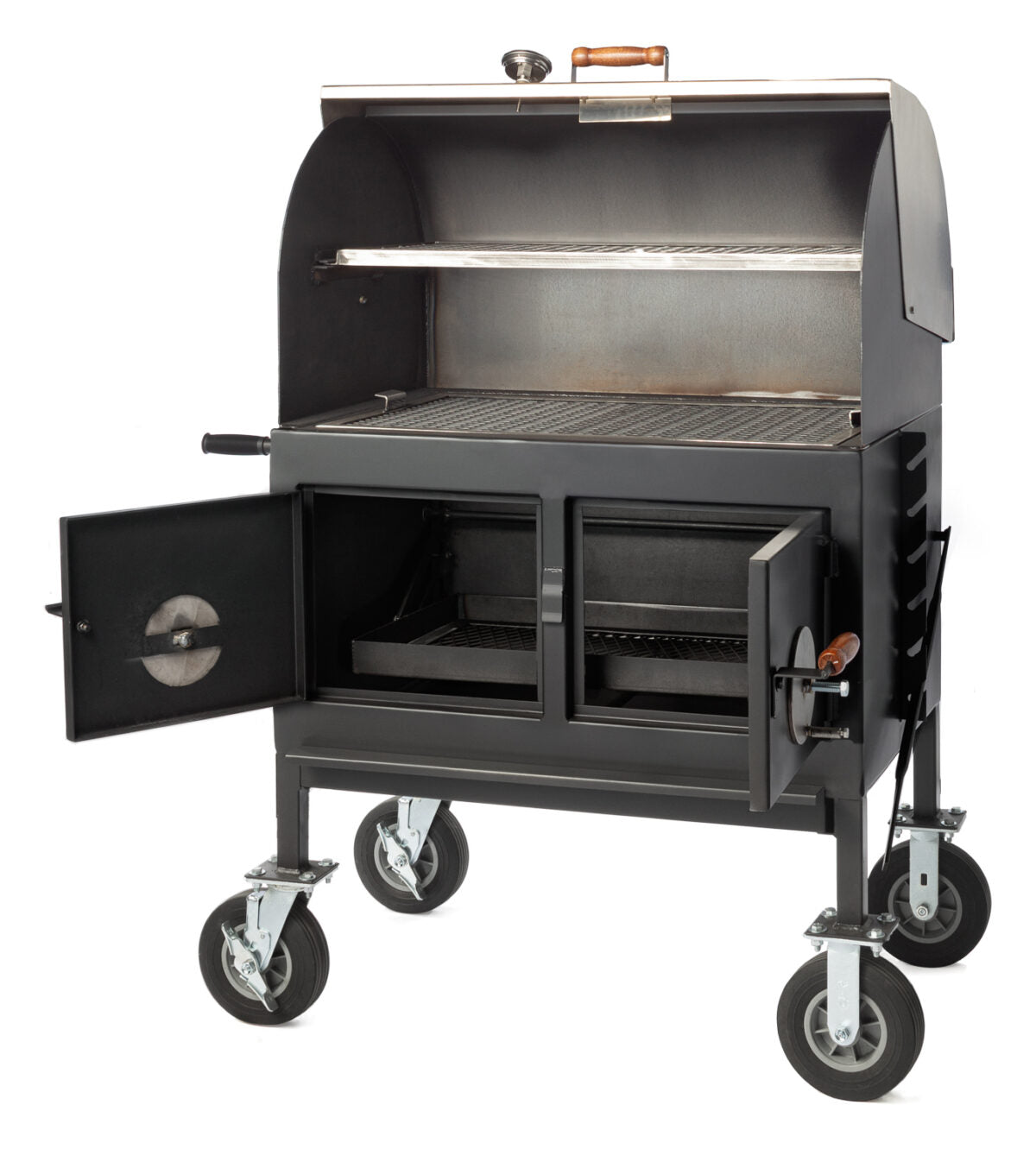 Pitts & Spitts Adjustable Charcoal Grill (Roll Top)
