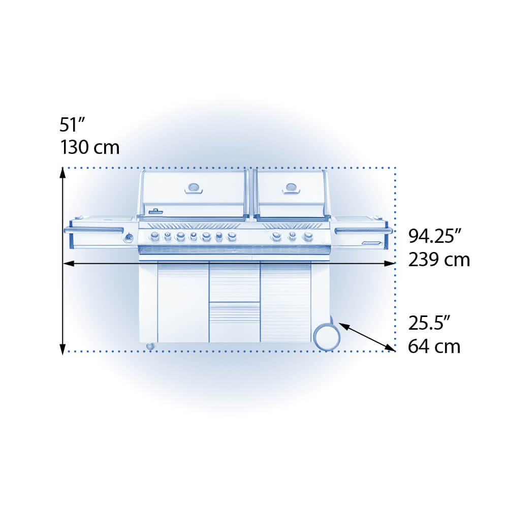 Prestige PRO™ 825 RSBI Propane Grill with Power Side Burner, Infrared Rear & Bottom Burners