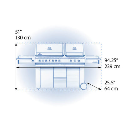 Prestige PRO™ 825 RSBI Propane Grill with Power Side Burner, Infrared Rear & Bottom Burners