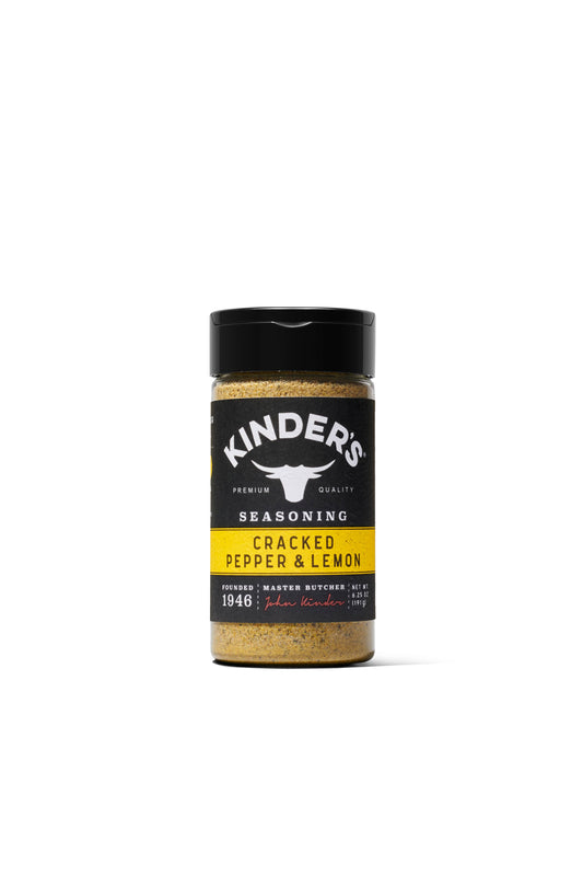 Kinder's Sauces & Seasonings - Cracked Pepper & Lemon Seasoning 6.25oz