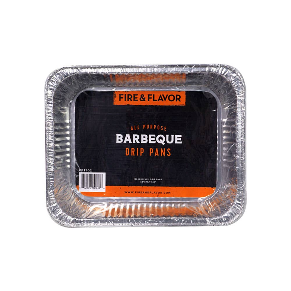 Fire & Flavor - Fire & Flavor All Purpose BBQ Drip Pans, Aluminum, 4-Pack